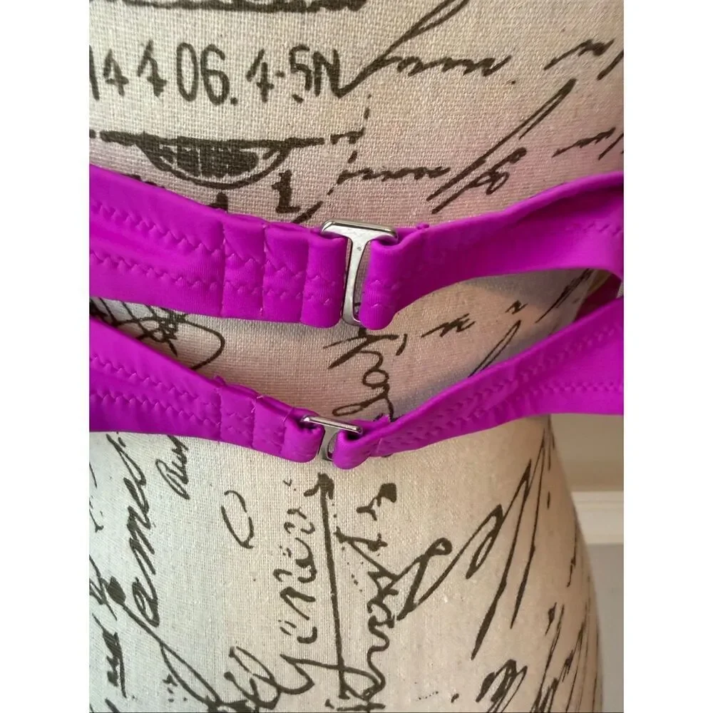 Swimsuit For All Women's Colorblock Underwire Bikini Top Fuchsia Purple Size 18